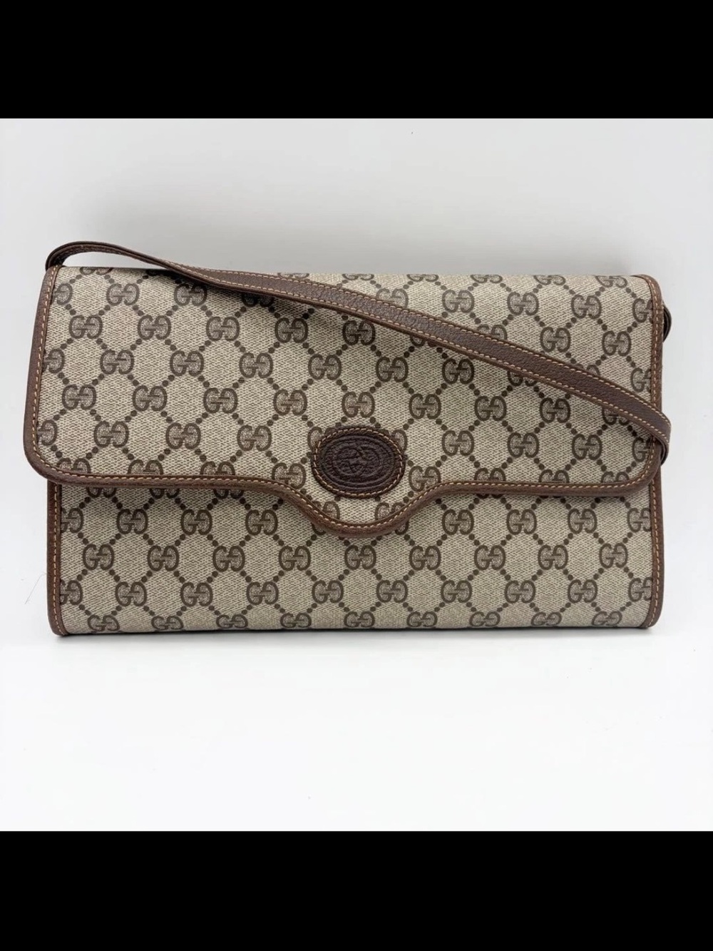 Gucci Tan and Brown GG Canvas Shoulder Bag